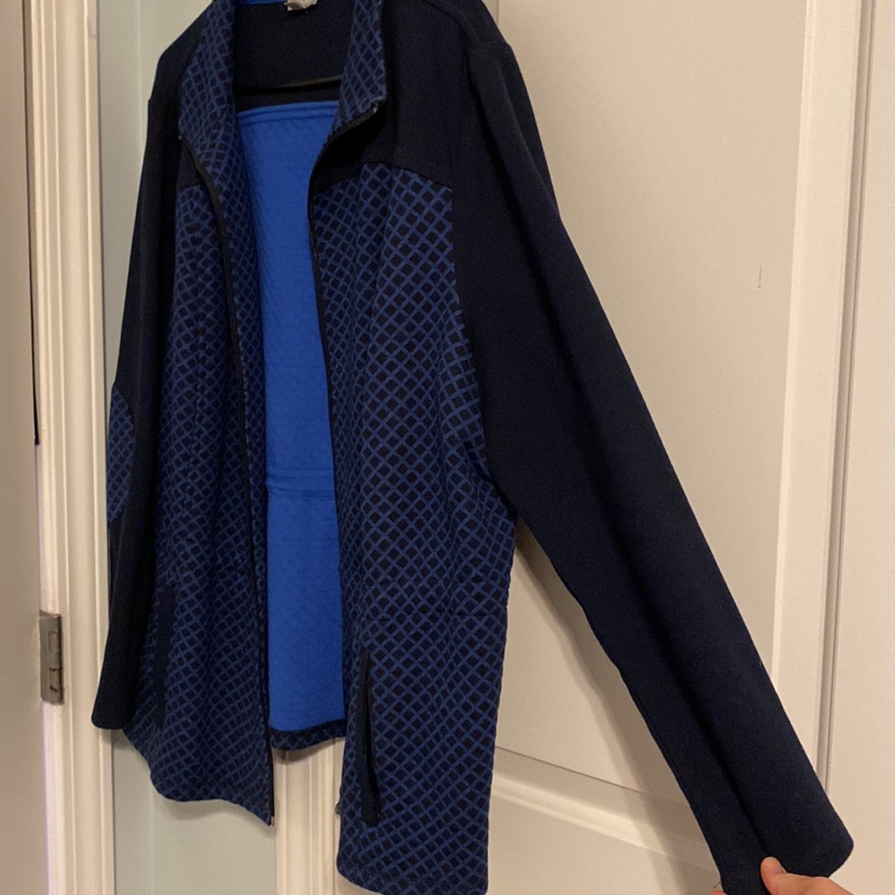 Talbots Navy Zip Up - Picture 2 of 8
